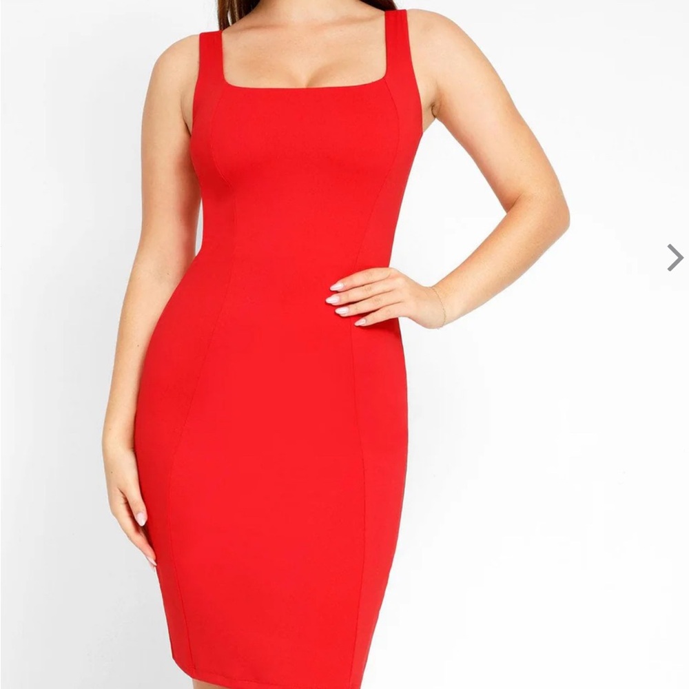 NWT Popilush Shapewear Elegant Red Sleeveless Dress